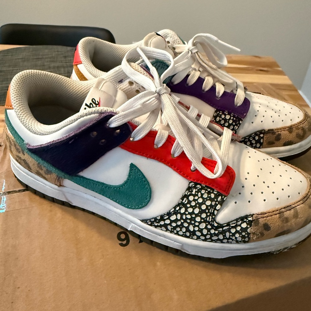 Nike Women's Sneakers in Red, Purple, Teal, and White